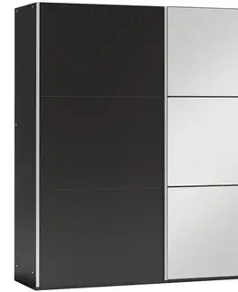 Šatníkové skrine Skriňa Vigo 120 Čierna /zrkadlo