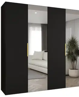 Šatníkové skrine Skriňa Marbella II 250 čierna/zlatá