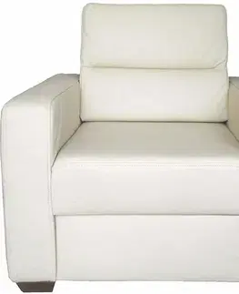 Kreslá PYKA Modern kožené kreslo smotanová (G105)
