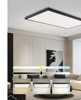 Svietidlá Brilagi-LED Stmievateľné kúpeľňové svietidlo FRAME SMART LED/96W/230V IP44 čierne + diaľkové ovládanie BRI644