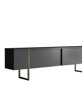 Konferenčné stolíky Televízny stolík Luxe Anthracite and Gold
