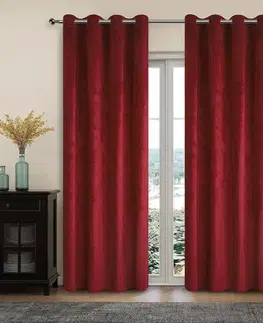 Závesy do spálne Záves na priechodkách LILI YC11931/280G/11/140x250 červený