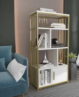 Knižnice Knižnica Valero - White, Gold