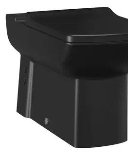 Záchody SAPHO - LARA WC misa pre kombi, spodný/zadný odpad, 35x64cm, čierna mat LR360-11KK00E-0000