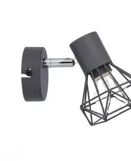 Nástenné svetlá Nástenná lampa s jedným sivým drôtom 1X40W E14 Verve