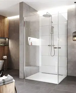 Sprchovacie kúty Mereo Sprchovací kút, Novea, obdĺžnik, pivotový, 90x80 cm, chróm ALU, sklo Číre CK12913ZVR