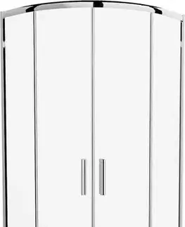Vane MEXEN/S - Rio štvrťkruhový sprchovací kút 70 x 70, transparent, chróm + vanička Rio 863-070-070-01-00-4710