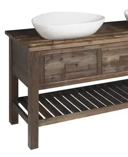 Kúpeľňový nábytok SAPHO - BRAND umývadlová skrinka 160x73x50cm, morený smrek BA161S