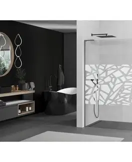 Sprchové dvere MEXEN/S - Kyoto L Sprchová zástena WALK-IN 70 x 200, biely vzor, grafit metal 800-070-103-95-85