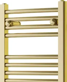 Radiátory do kúpeľne MEXEN - Ares vykurovací rebrík/radiátor 700 x 400 mm, 189 W, zlatá W102-0700-400-00-50