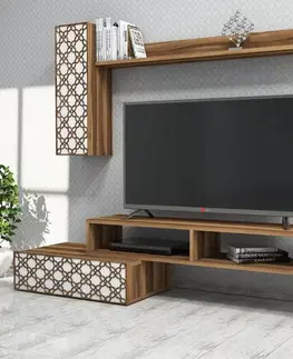 Obývacie steny TV skrinka / Obývacia stena Planet - Walnut, White