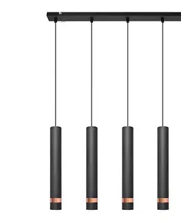 Svietidlá  LED Luster na lanku TUBA 5xGU10/6,5W/230V čierna/medená W-L 1111/5 BK+RG+BK