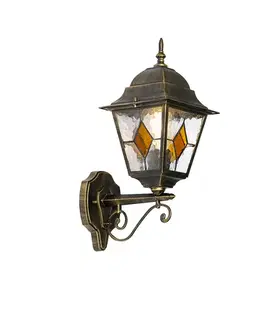 Vonkajšie svietidlá Vintage vonkajšia nástenná lampa starožitné zlato - Antigua Up