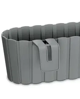 Kvetináče a truhlíky NABBI DDECZ400 plastový balkónový kvetináč 38,3 cm sivý kameň
