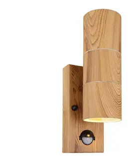 Svietidlá Globo 3201-2WS-Vonkajšie nástenné svietidlo so senzorom STYLE 2xGU10/35W/230V IP44 3201-2WS