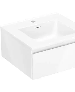 Kúpeľňový nábytok MEXEN/S - Orio kúpeľňová skrinka 50 cm s umývadlom Otis, 1 šuplík, biela lesk 91A10-05023-1-BF00-W18M00