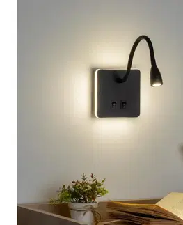 Svietidlá BRILAGI - LED Flexibilná nástenná lampa MAYA Double LED/4W/230V + LED/3W čierna BRI099
