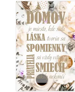Obrazy s textom Obraz s rámom o rodine - Domov