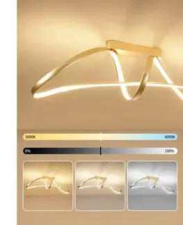 Svietidlá BRILAGI-LED Stmievateľný prisadený luster TWISTER LED/60W/230V 3000-6000K zlatý+DO BRI724