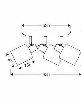 Stropná svetla HNEDÁ STROPNÁ LAMPA AGRA 3X40W E14 JANTÁROVÉ TIENIDLO