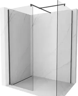 Sprchové dvere MEXEN/S - Kioto Sprchová zástena WALK-IN 100 x 100, transparent, čierna 800-100-202-70-00-100