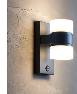 Záhradné lampy Eglo 96276 - LED Vonkajšie nástenné svietidlo s čidlom ATOLLARI 2xLED/6W 96276