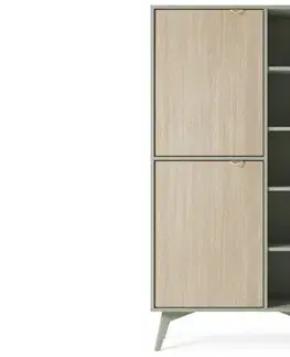 Regále ArtPS Regál TIMBER RG80 | béžová/zelená