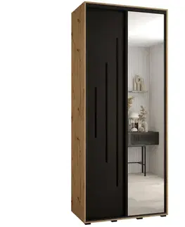 Šatníkové skrine Skriňa 45 Canaris 13 110 artisan/čierna/čierna