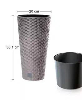 Kvetináče a truhlíky NABBI DRTUS200 plastový kvetináč 20 cm mocca