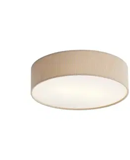 Stropné osvetlenie Moderné stropné svietidlo sivohnedé so zamatovým tienidlom 38cm 2-Lights - Luz