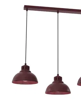 Svietidlá  Luster na lanku SVEN 3xE27/15W/230V bordový 8884A