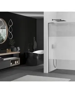 Sprchové dvere MEXEN/S - Kyoto L Sprchová zástena WALK-IN 80 x 200, transparent/dekor, grafit metal 800-080-103-95-35