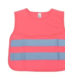 Cyklistické vetrovky a vesty Kinekus Vesta reflexná detská rúžová