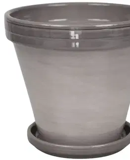 Záhrada Kvetináč BLT sivá lazúra 10 cm + podmiska 9 cm