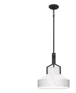 Svietidlá Elstead Quoizel QZ-BRECKEN-2P-OZ-ABG - Luster BRECKEN 2xE27/60W/230V čierny/mramorový dekor QZ-BRECKEN-2P-OZ-ABG
