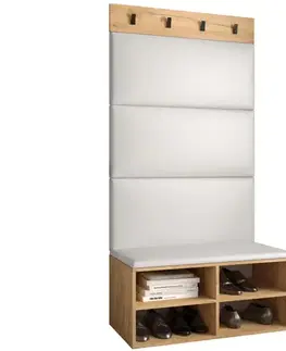 Spálňové šatníkové skrine Predsieňový nábytok Miro dub craft panel biela