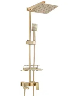 Kúpeľňové batérie REA REA - Sprchový set s batériou 150mm Jack kartáčované zlato REA-P7050