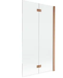 Sprchové dvere MEXEN - MIST vaňová zástena 100x150 cm 6mm 2-s, meď kartáčovaná, číra, pravá 8A9-100-002-65-00-P