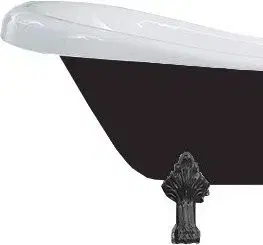Vane MEXEN/S - Retro voľne stojaca vaňa 170x75 cm biela / čierna čierna nohy , zátka sifónu chrom 53251707575-70