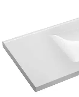 Sanitárna keramika SAPHO - LUCIOLA umývadlo 90x48cm, liaty mramor, biela, pravé 50094