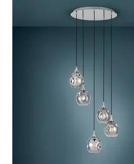 Svietidlá Eglo 39682 - Luster na lankách BREGALLA 5xE27/40W/230V čierna/dymová 39682