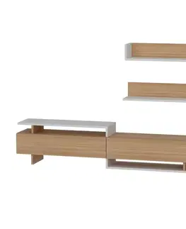 Obývacie steny TV skrinka / Obývacia stena Ayaz - Teak, White