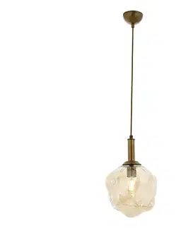 Svietidlá  Závesný luster CRUMPLED s lankom 1xE27/40W/230V bronzový/béžový 301AUR1174