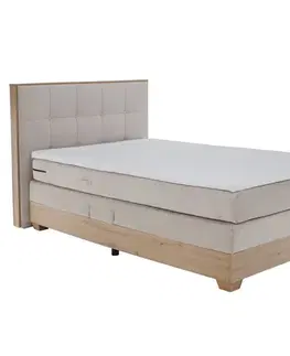 Postele KONDELA Tiana elektrická polohovacia jednolôžková posteľ 120x200 cm béžová / dub artisan