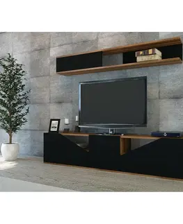 Konferenčné stolíky Televízny stolík s policou Tac Walnut and Black