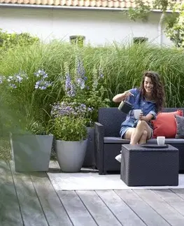 Záhradný nábytok KETER Záhradný set CLARA 5 corner storage table | grafit