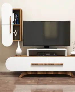 Obývacie steny TV skrinka / Obývacia stena Rose S - Walnut, White