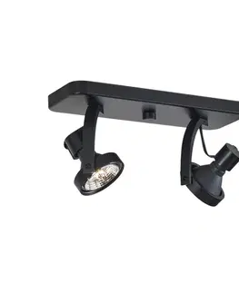 Bodove svetla Dizajnový stropný reflektor čierny GU10 70mm 2-svetelný nastaviteľný - Vo