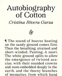 Beletria Autobiography of Cotton - Cristina Rivera Garza