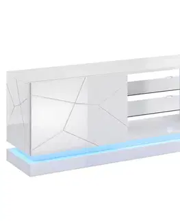 TV stolíky CAMA MEBLE Qiu 200 tv stolík biely lesk